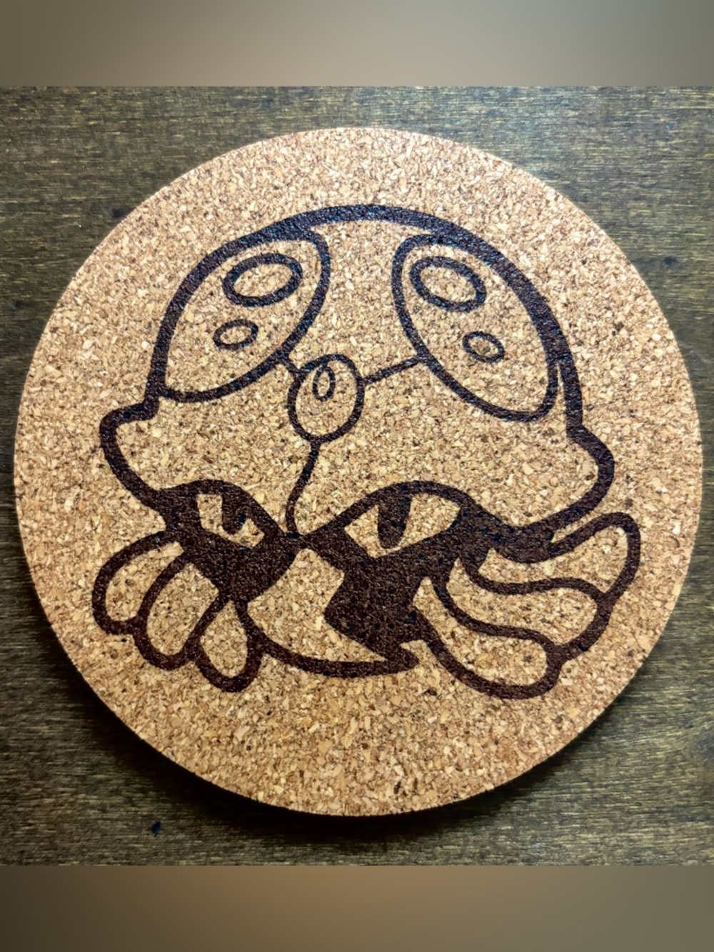 Pokemon Tentacruel Face Laser Engraved Cork Coaster